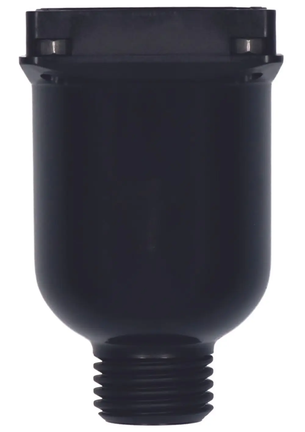 Schwarze Filterglocke von Judo mit Schraubenzugang, geeignet für den Einsatz in Filtersystemen. Klar erkennbar an der runden, geschlossenen Form und dem Gewinde.